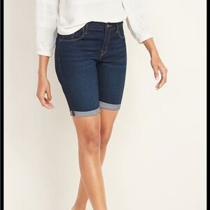 Old Navy Dark Wash Carla Bermuda Shorts